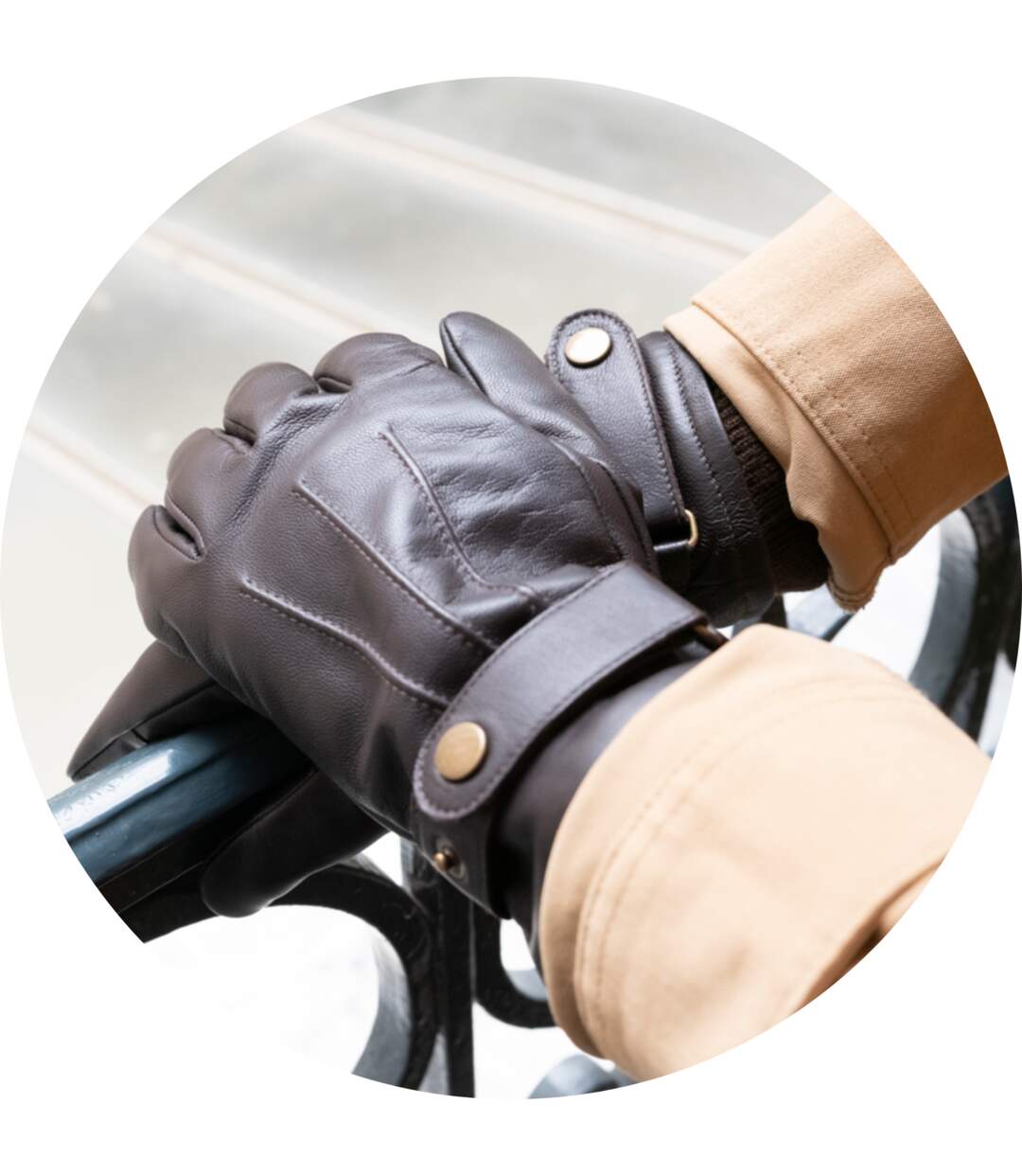 Isotoner Gants homme tactiles en cuir de chèvre pleine fleur - doublés polaire