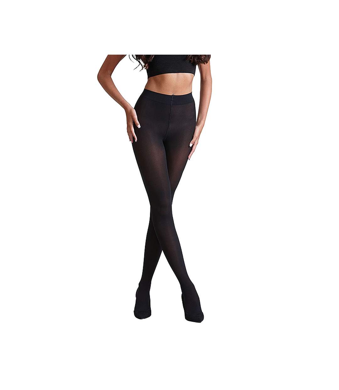 Womens/ladies ultimate comfort opaque tights black Couture-3