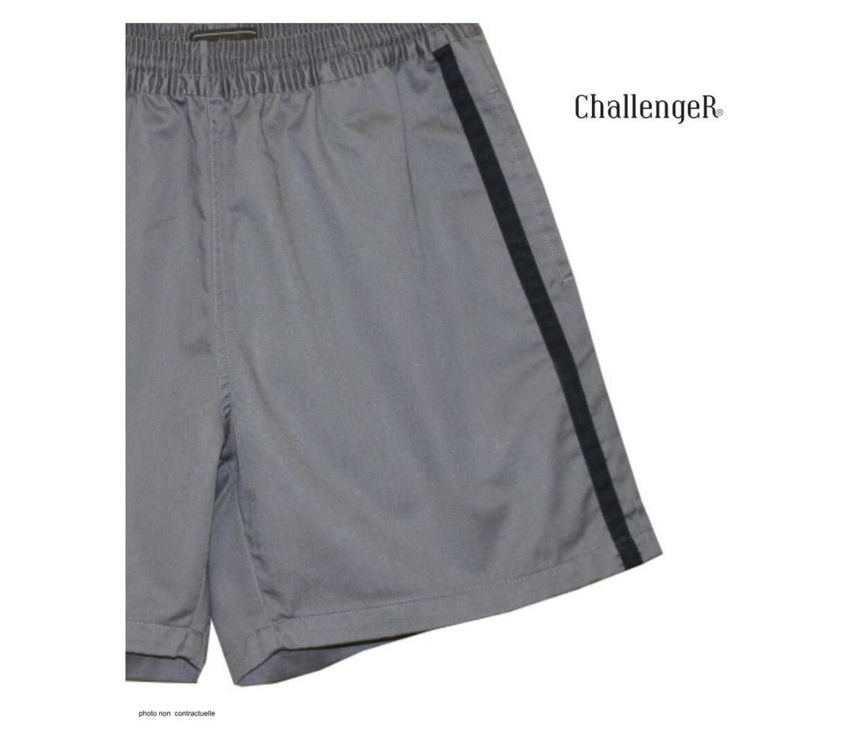 Short homme CHALLENGER 8L gris noir : le short en coton ultra-confortable spécial moisson-4
