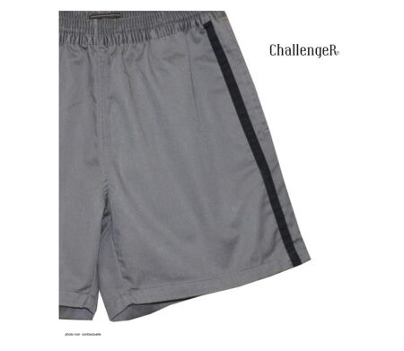 Short homme CHALLENGER 8L gris noir : le short en coton ultra-confortable spécial moisson