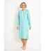 Chemise de nuit liquette mi-longue boutonnée coton-1