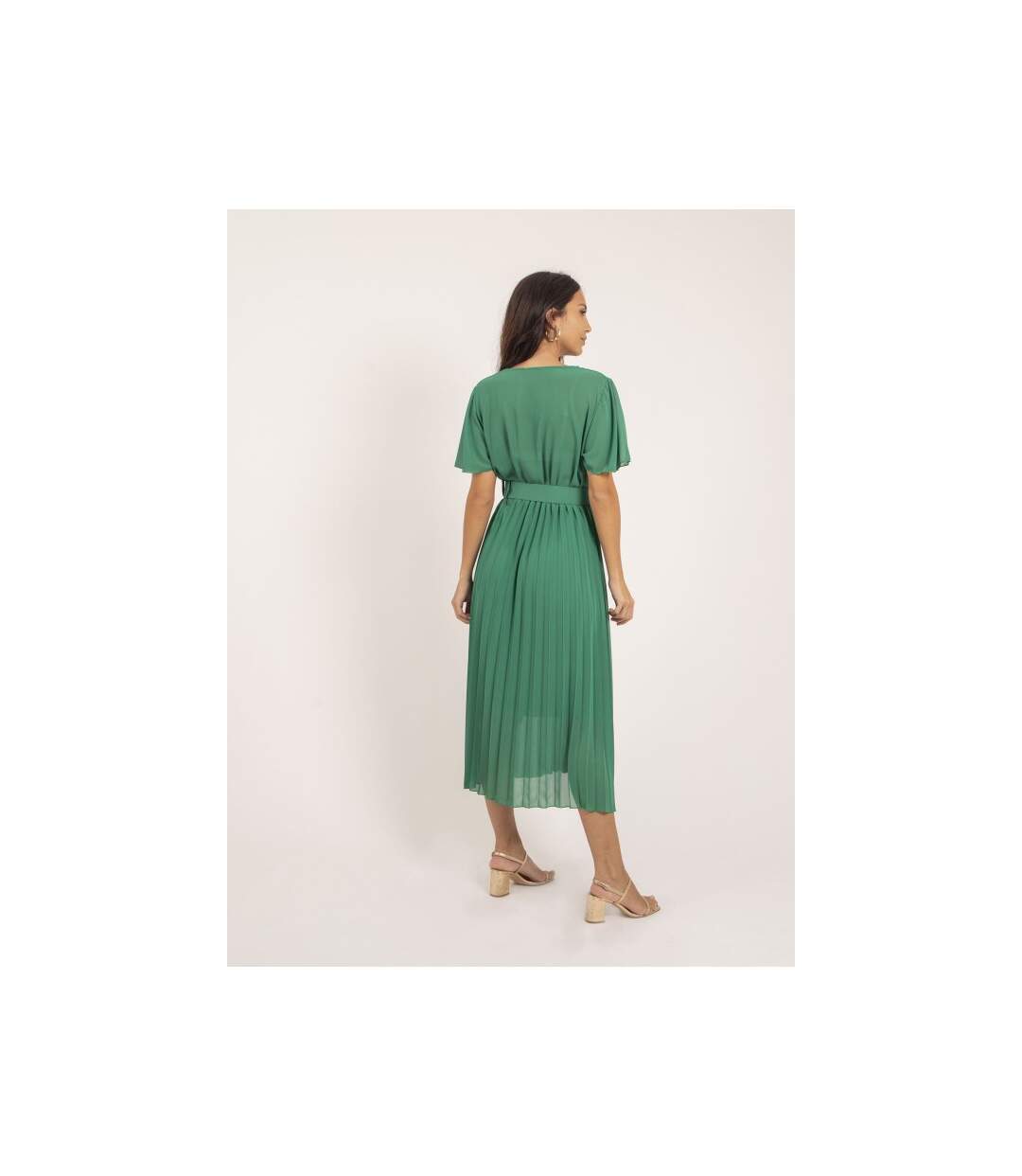 Robe midi plissée et ceinture ISALA - Dona X Lisa-2
