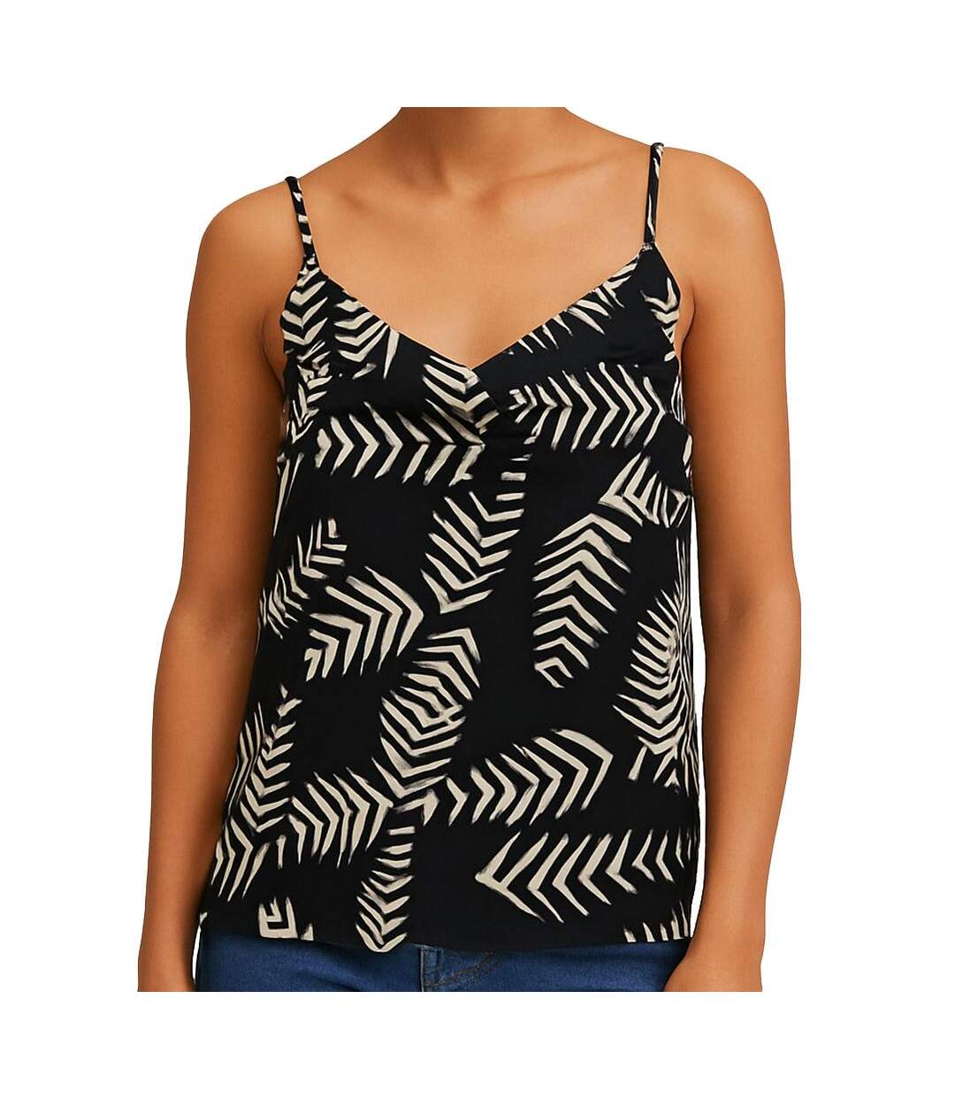 Débardeur noir/beige femme vero moda kanya-1