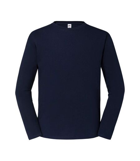 Unisex Adult Iconic 195 Long-sleeved T-shirt Deep Navy Fruit Of The Loom