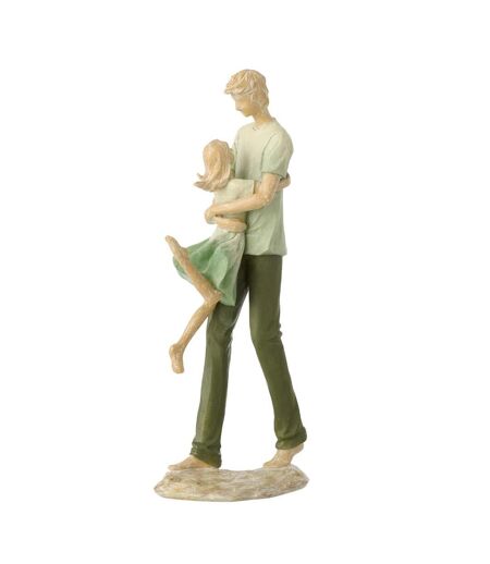 Statuette Père & Fille Matcha 35cm Vert