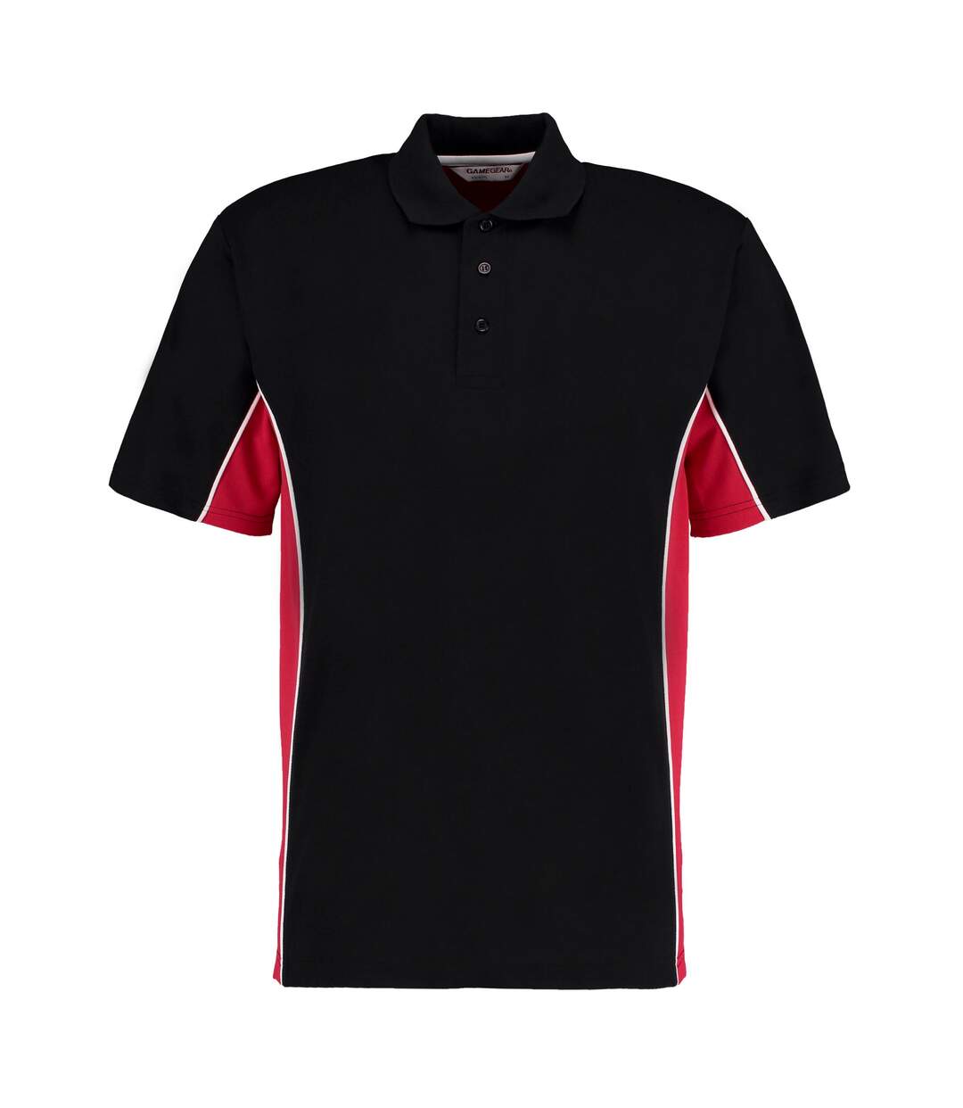 Mens track classic polo shirt black/red/white GAMEGEAR