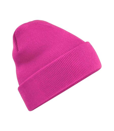 Bonnet à revers mixte fuchsia Beechfield