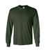 Gildan Mens Plain Crew Neck Ultra Cotton Long Sleeve T-Shirt (Forest Green)