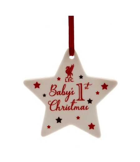 Liverpool FC Babys First Christmas Decoration (White/Red) (One Size) - UTTA11246