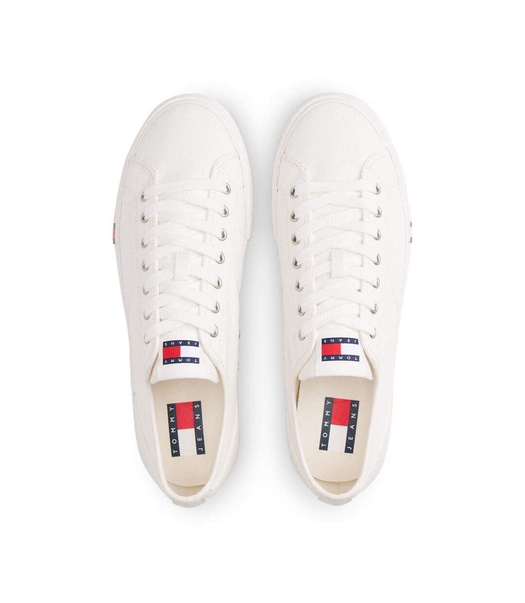 Mens Canvas Flat Trainers Ecru Tommy Jeans-3