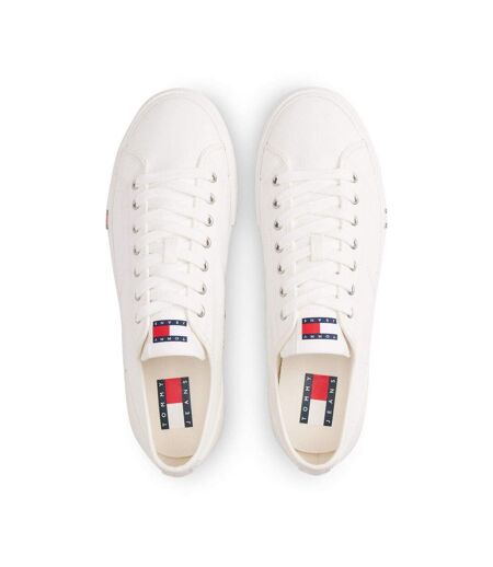 Mens Canvas Flat Trainers Ecru Tommy Jeans