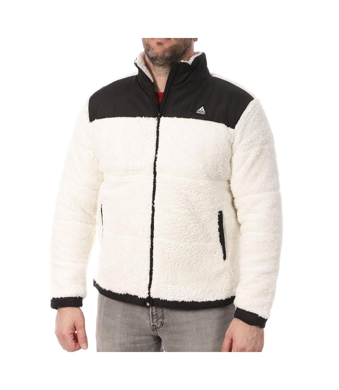 Veste sherpa blanche/noir homme paname brothers vista-1