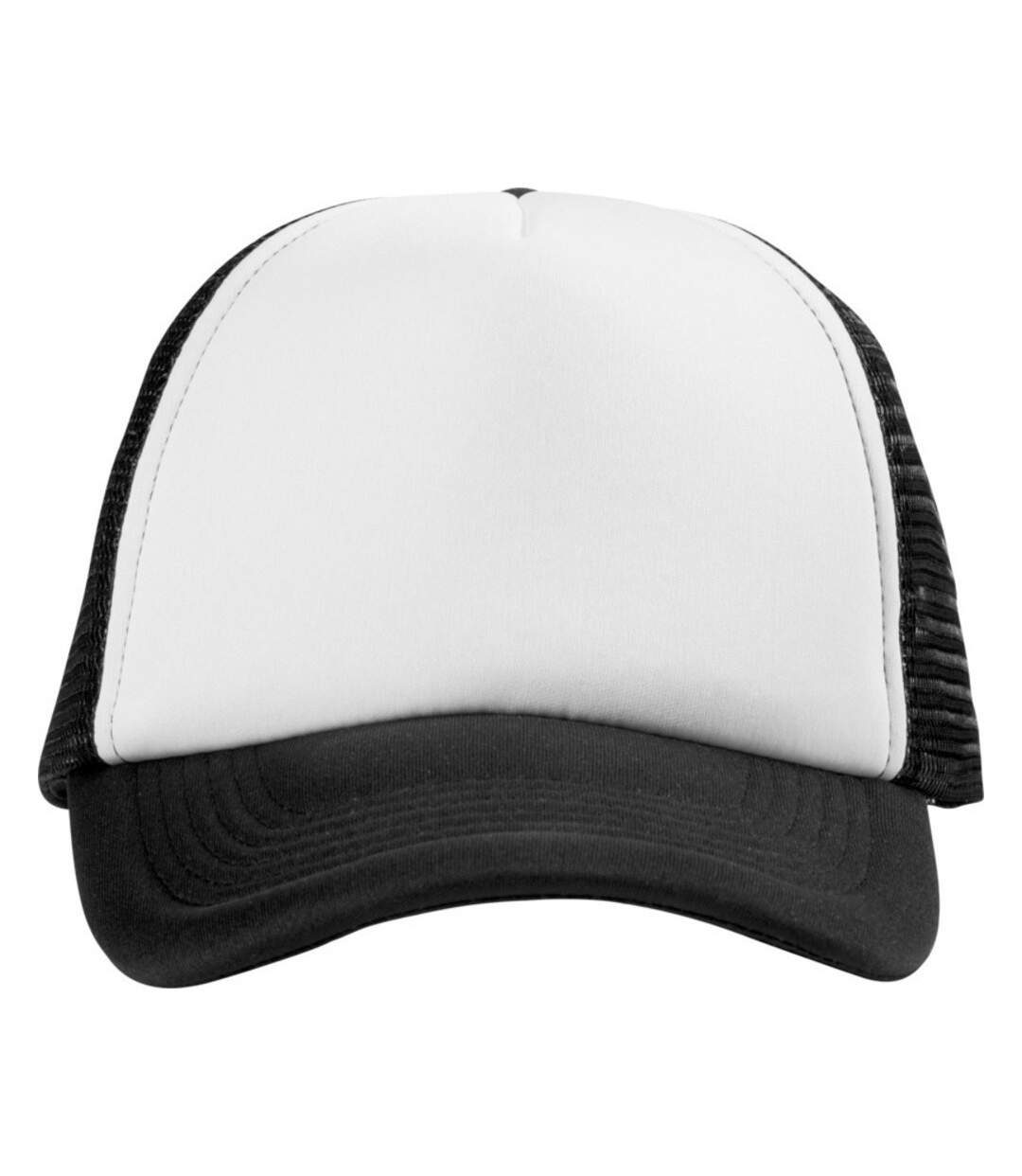 Bullet Trucker 5 Panel Cap (Solid Black/White) - UTPF978-2