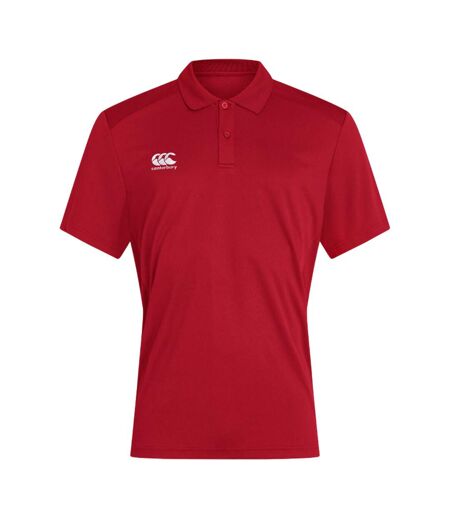 Mens Club Dry Polo Shirt Flag Red Canterbury