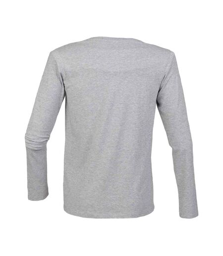 SF Men Mens Feel Good Heather Stretch Long-Sleeved T-Shirt (Gray) - UTPC5949
