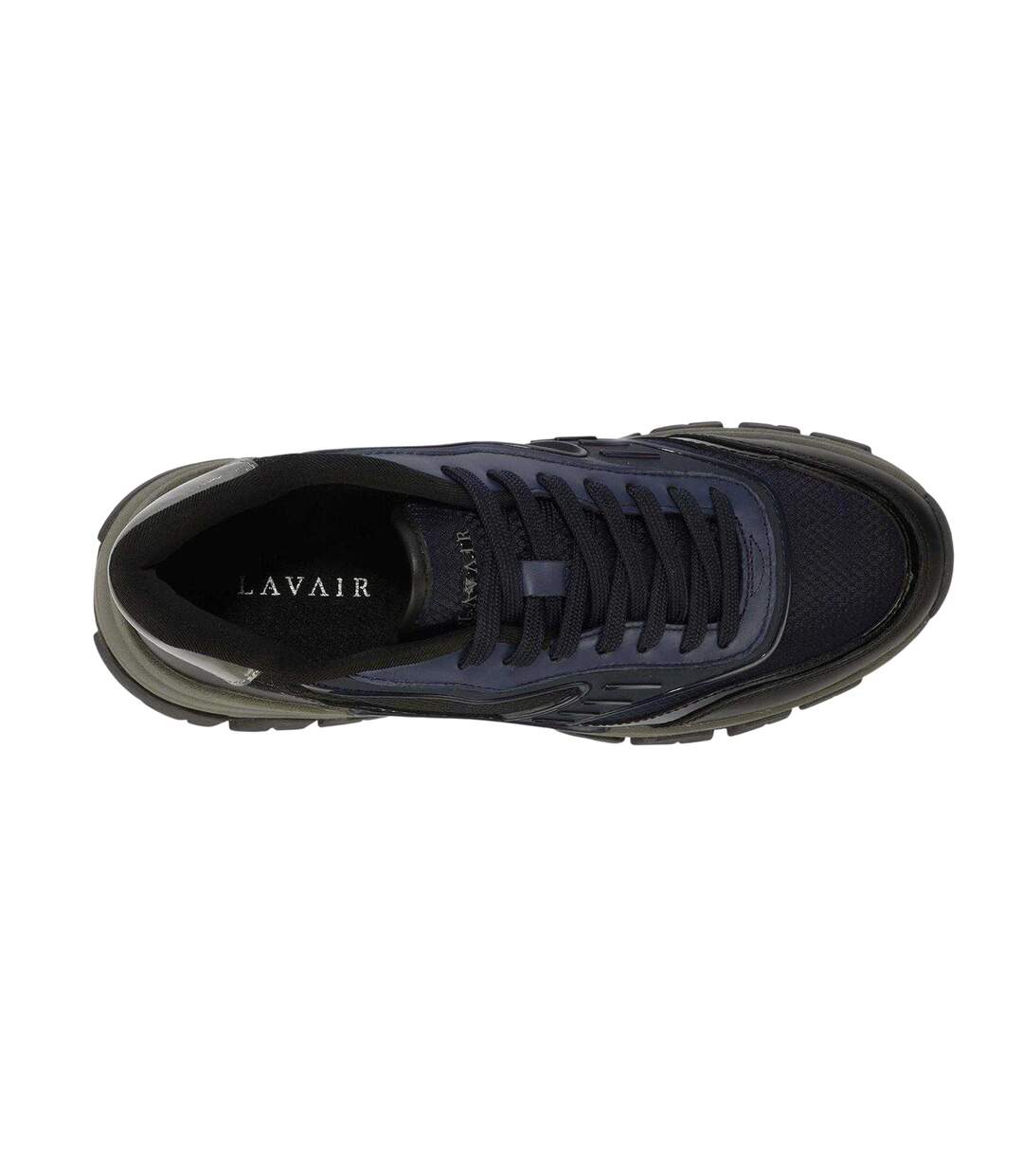Mens Pacific 2.0 Leather Chunky Flat Trainers Navy Lavair-3