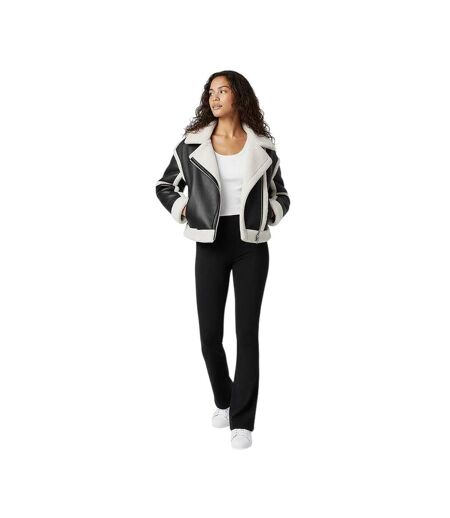 Womens/ladies Borg Trim Relaxed Fit Jacket Black Jack Wills