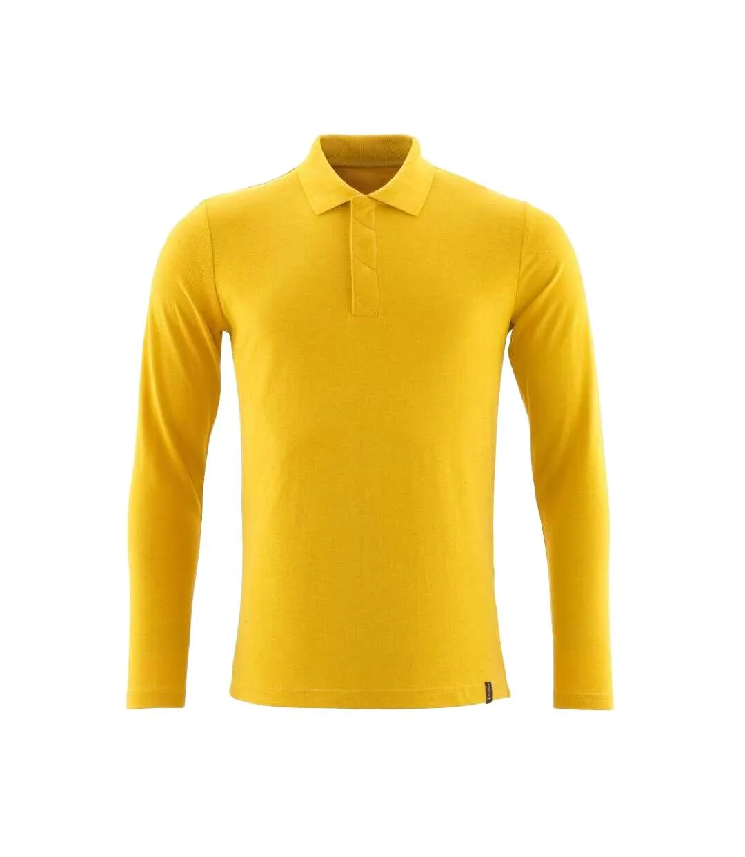 Mens Crossover Long-sleeved Polo Shirt Curry Yellow Mascot-1