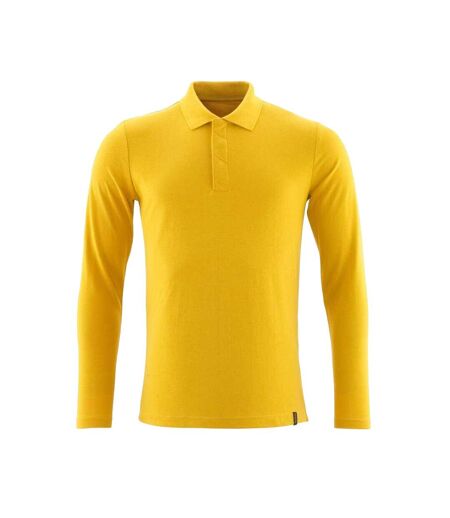 Mens Crossover Long-sleeved Polo Shirt Curry Yellow Mascot
