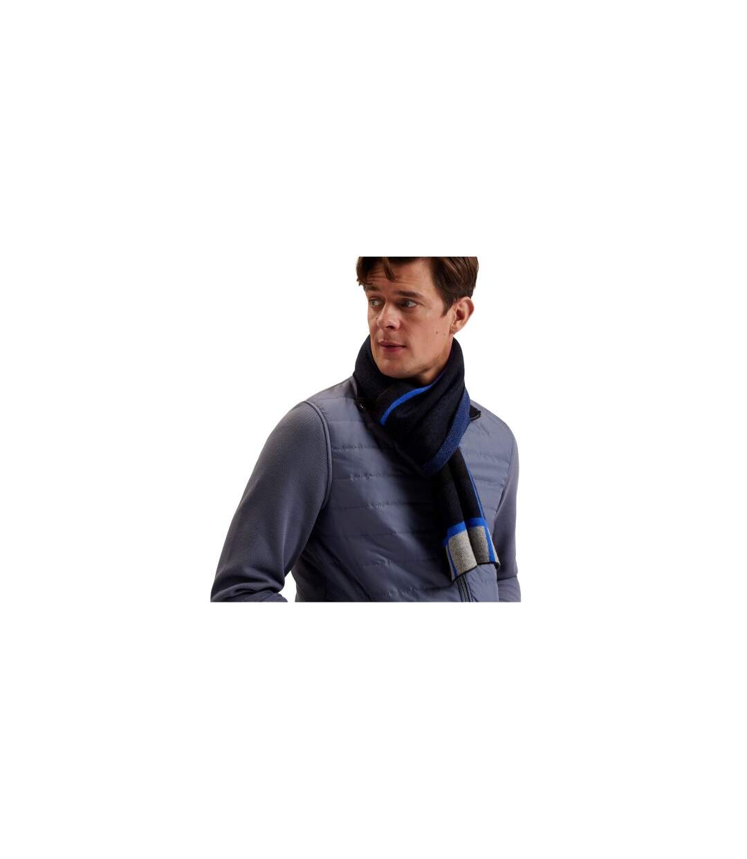 Kierans Stripe Detail Winter Scarf One Size Navy Ted Baker-1