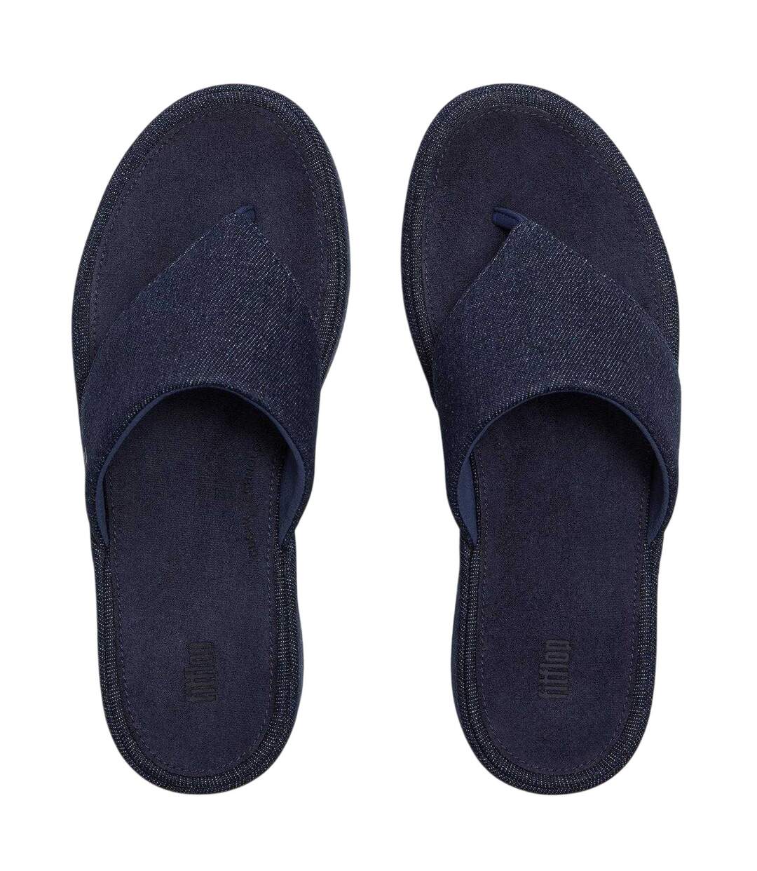 Womens/ladies Denim Wedge Sandals Dark Denim Fit Flop-3