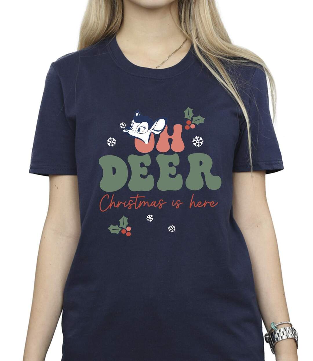 Disney Femme/Ladies Bambi Oh Deer Cotton Boyfriend T-Shirt (Bleu marine) - UTBI47790-3