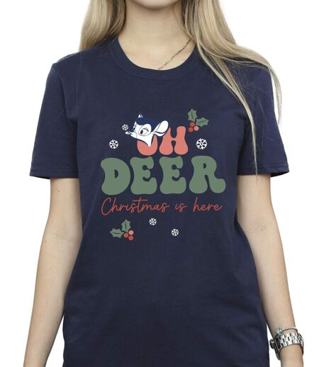 Disney Femme/Ladies Bambi Oh Deer Cotton Boyfriend T-Shirt (Bleu marine) - UTBI47790