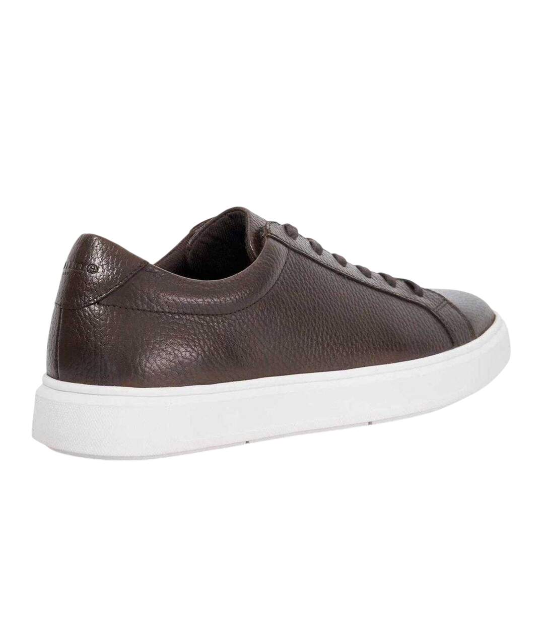 Mens Tais Leather Flat Trainers Chocolate Dune London-2