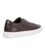 Mens Tais Leather Flat Trainers Chocolate Dune London-2