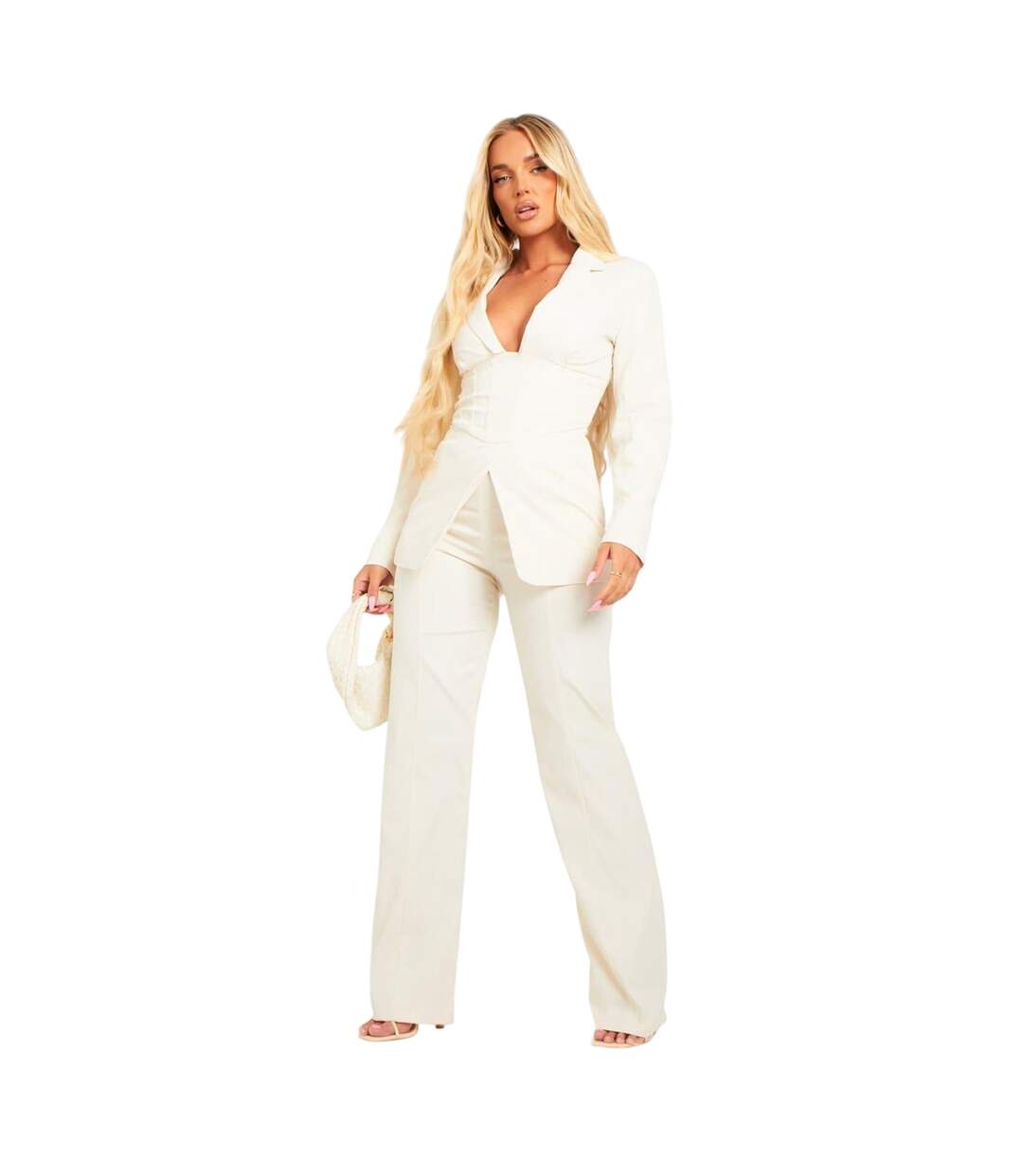 Pantalon Femme Blanc Missy Empire-1