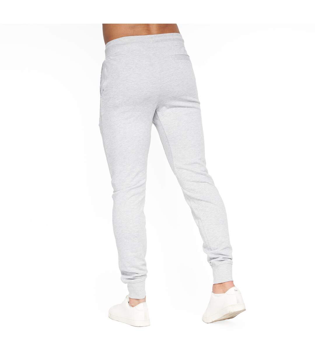 Mens Karmon Jogging Bottoms Grey Marl Crosshatch-2