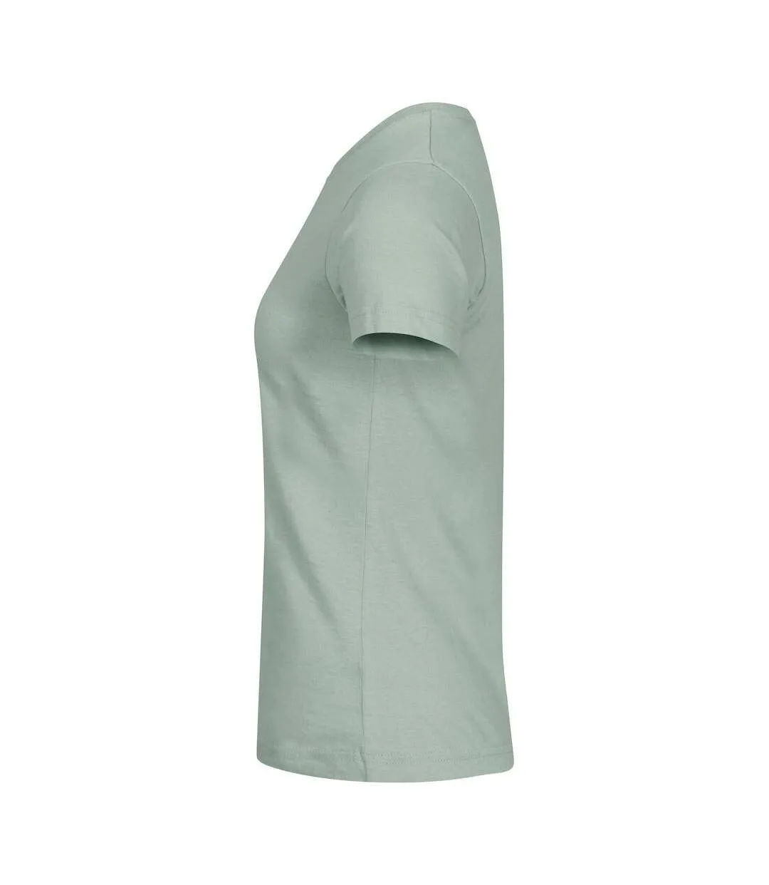 Womens/ladies Basic T-shirt Sage Green Clique-3