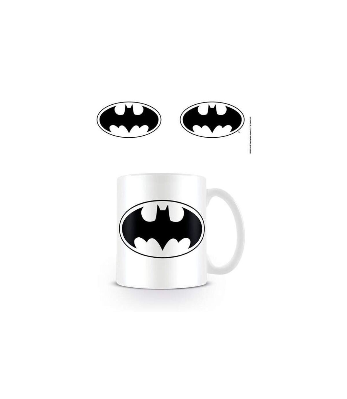 Batman Tasse avec logo (Blanc/Noir) (Taille unique) - UTPM2760