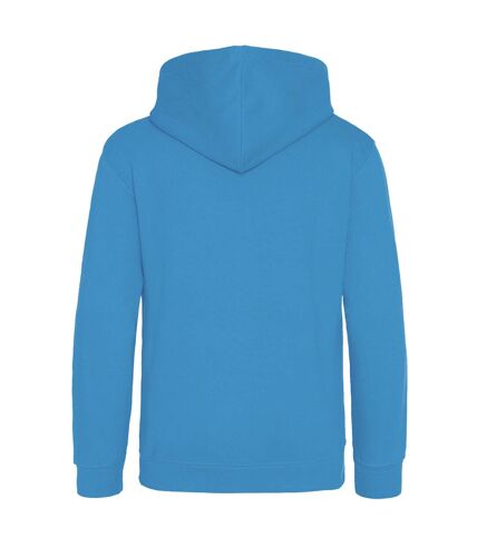 Sweatshirt à capuche et fermeture zippée homme bleu saphir/gris chiné Awdis