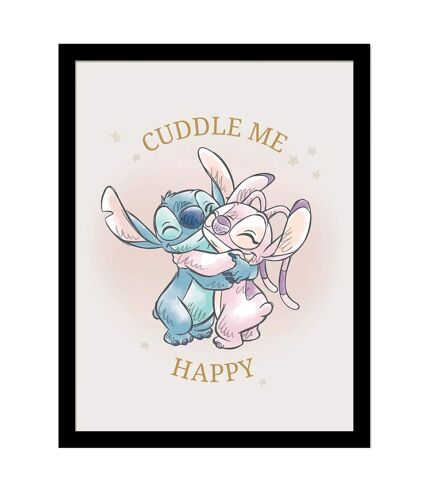 Lilo & Stitch - Poster encadré CUDDLE ME (Rose / Bleu) (40 cm x 30 cm) - UTPM8598