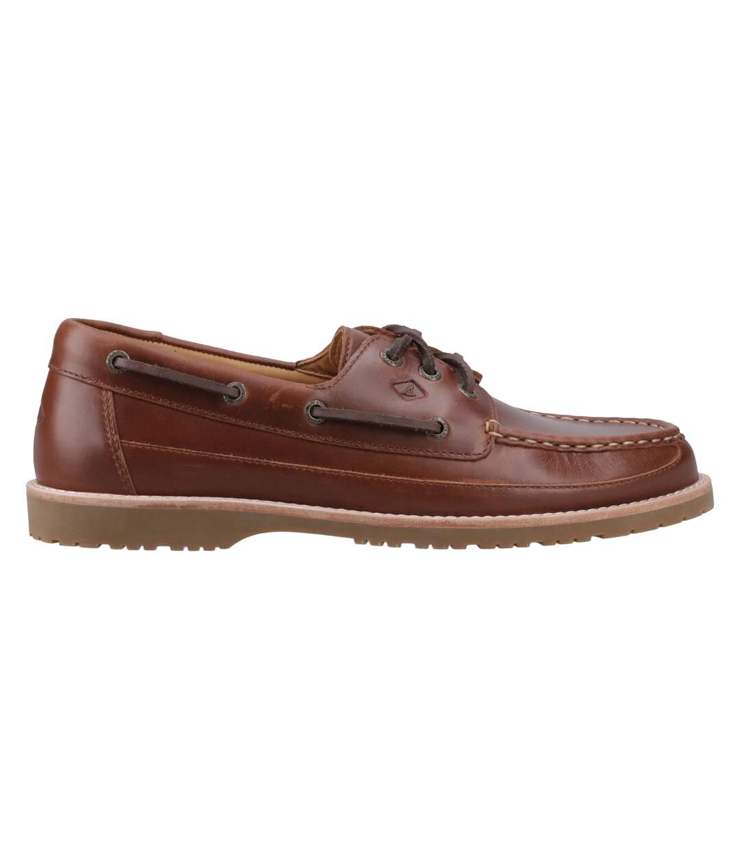 Mens Logo Leather Boat Shoes Brown Sperry-4