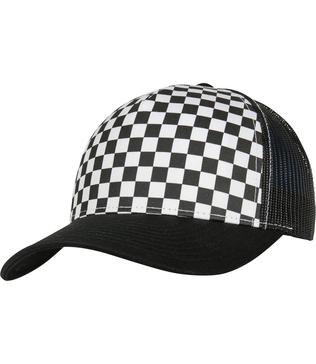 Flexfit by  checkerboard retro trucker cap black/white Yupoong-1