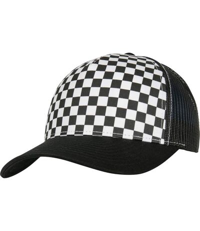 Flexfit by  checkerboard retro trucker cap black/white Yupoong
