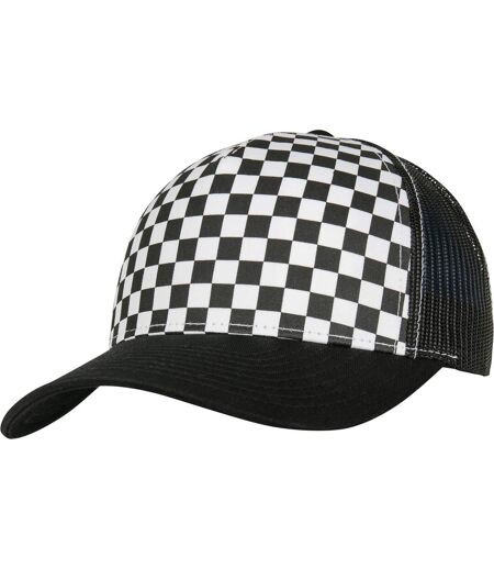 Flexfit by  checkerboard retro trucker cap black/white Yupoong