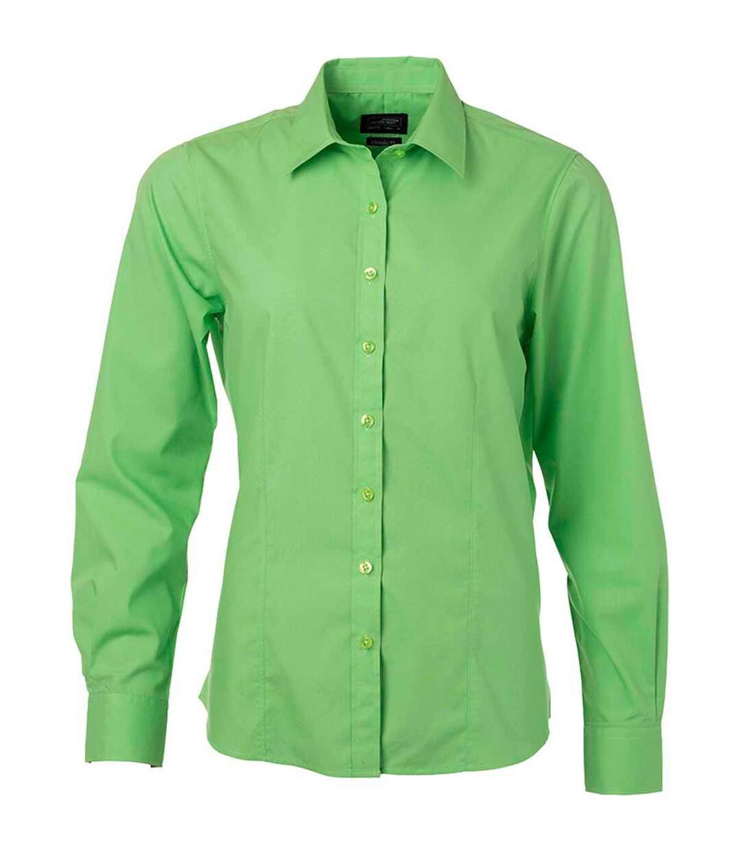 chemise popeline manches longues - JN677 - femme - vert citron-1