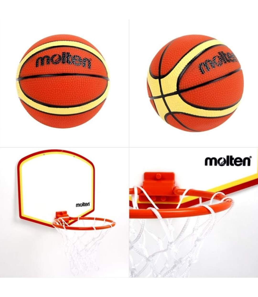 Ensemble De Mini Panier De Basket Taille Unique Blanc Marron Molten-2