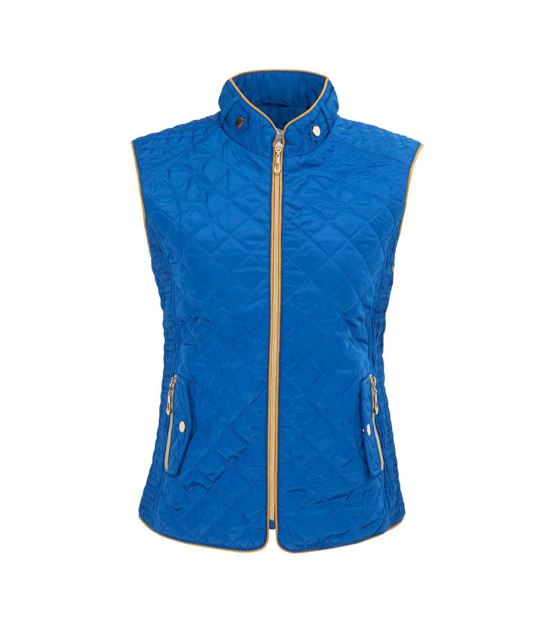 Doudoune Sans Manches Motif/style Matelassé Femme Bleu Miso-1