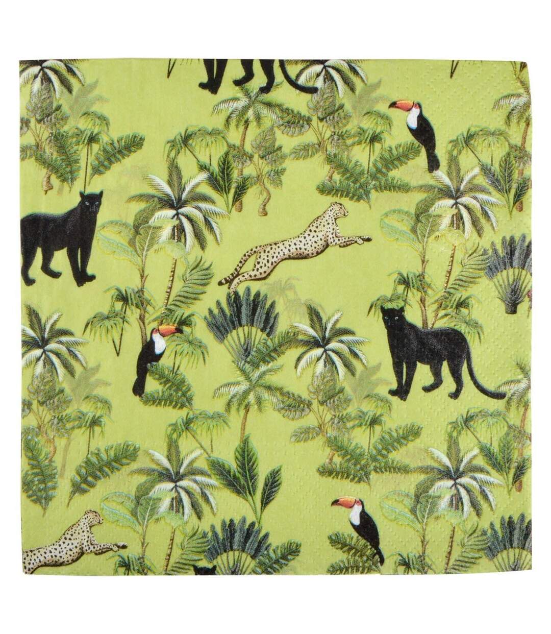 Lot de 20 Serviettes en Papier Palmeraie 33x33cm Vert-1