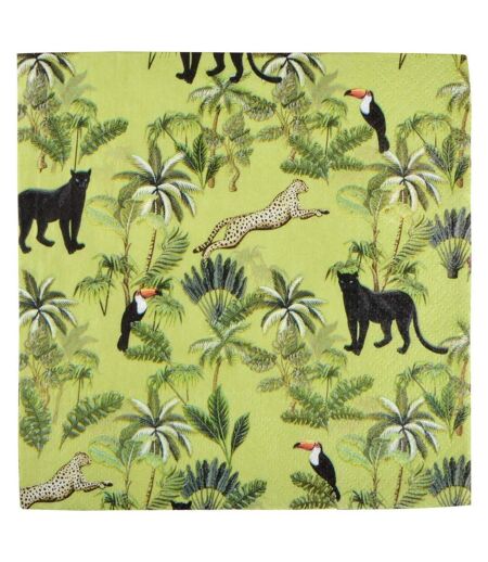Lot de 20 Serviettes en Papier Palmeraie 33x33cm Vert