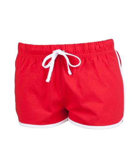 Short rétro femme rouge / blanc Skinni Fit