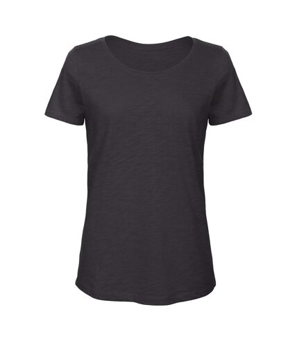 B&C Womens/Ladies Slub Natural T-Shirt (Chic Black)