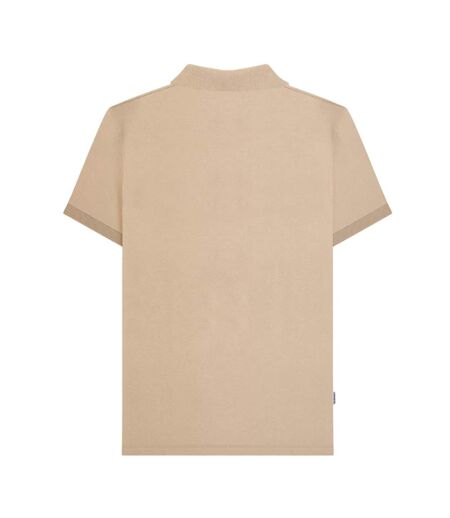 Polo Motif/style Panneau Contrasté Homme Beige Gris Lambretta