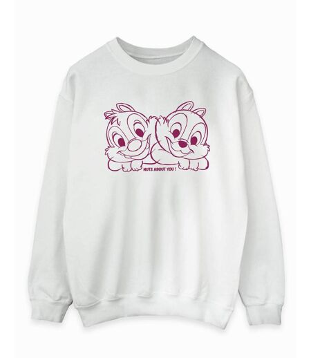 Disney - Sweat CHIP 'N' DALE NUTS ABOUT YOU - Femme (Blanc) - UTBI14723