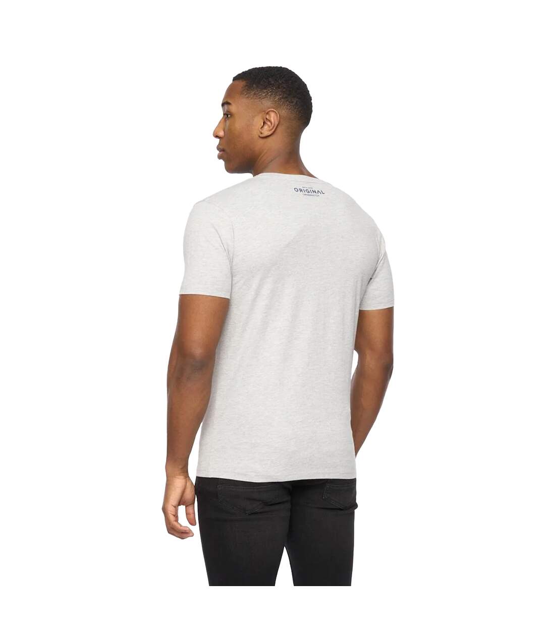 Mens Offaxis T-shirt Grey Marl Crosshatch-3
