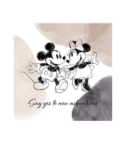 Disney - Imprimé SAY YES TO NEW ADVENTURES (Blanc / Noir) (40 cm x 40 cm) - UTPM7172
